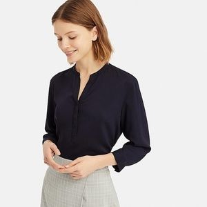 Navy Blue Rayon Blouse